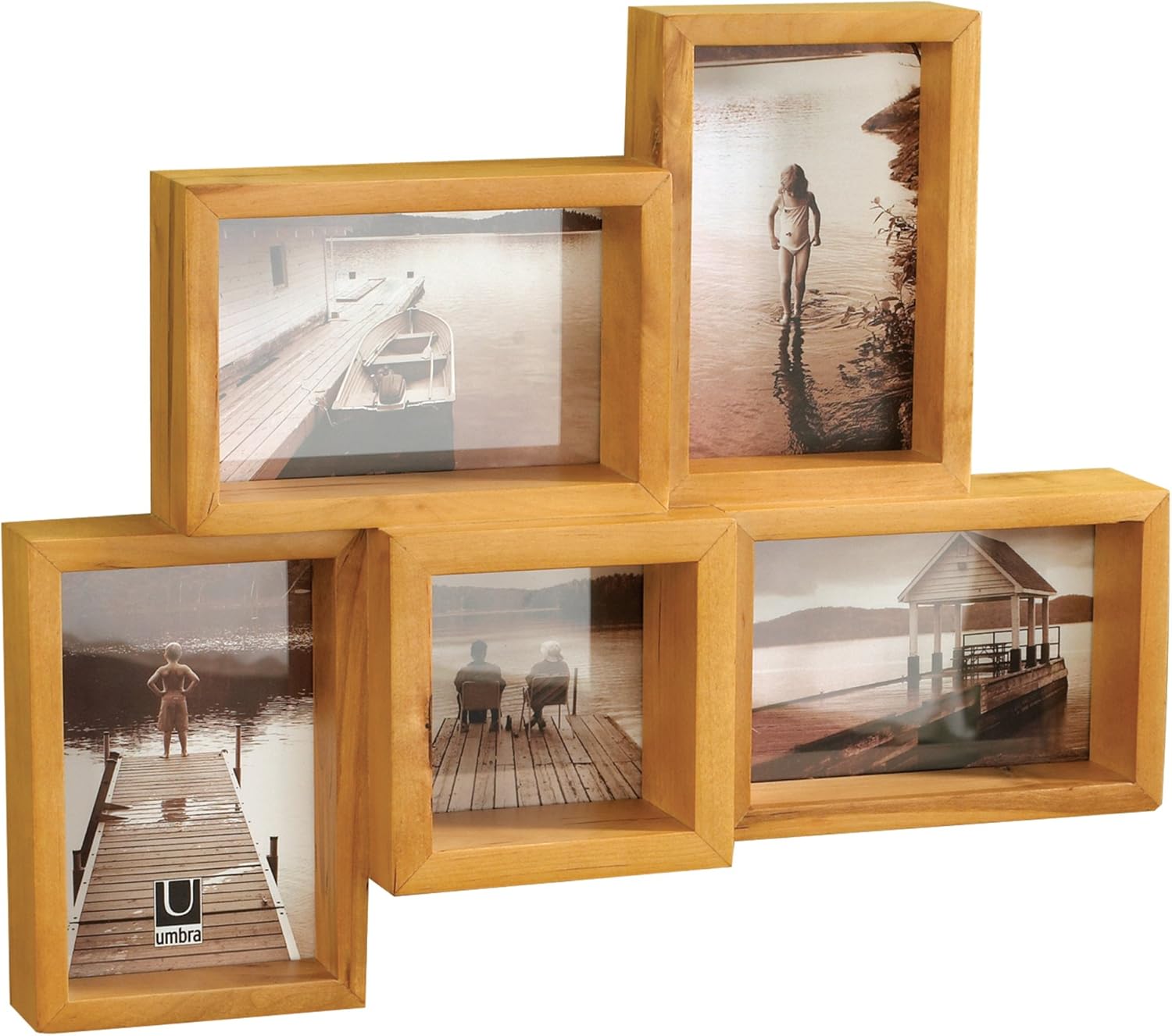 Umbra Bundle Multi Photo Frame, Natural Pack of 2