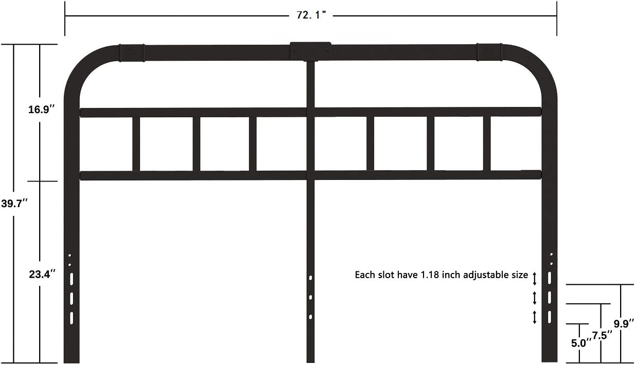 ZIYOO Metal California King Headboard for Platform Bed Frame, Black