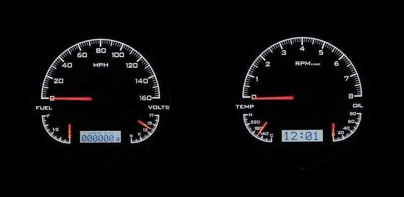 Dakota Digital 54 Chevy Pickup Analog Gauges System Black White VHX-54C-PU-K-W