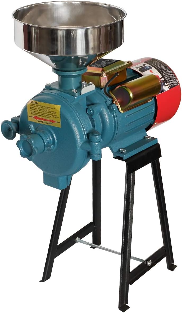 MOPHOTO Electric Grain Grinder Mill, Corn Grinder Mill Electric, Dry Cereals Rice Wheat Corn Mills with Funnel, 3000 W grain grinder mill powder machine 110 V