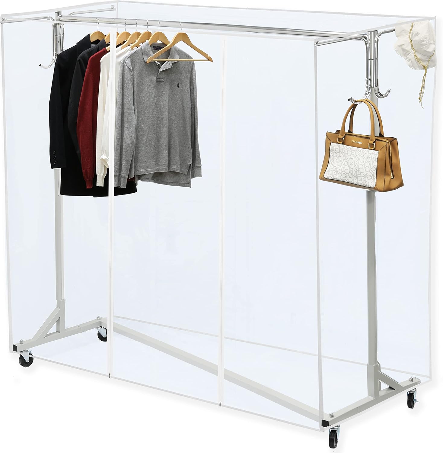 Simple Houseware Industrial Grade Z-Base Garment Rack, 400lb Load with 62