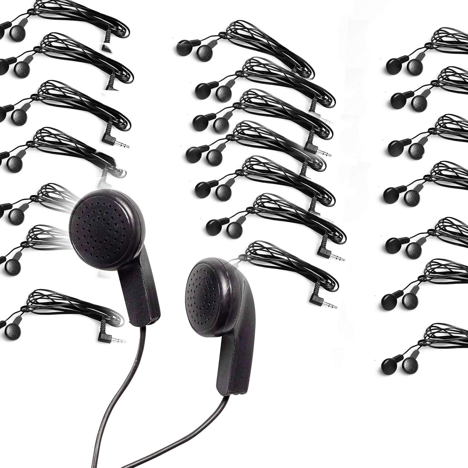 Pack of 100 Bulk Earbuds Headphones Wholesale Ear Buds for Classroom Pack of 2