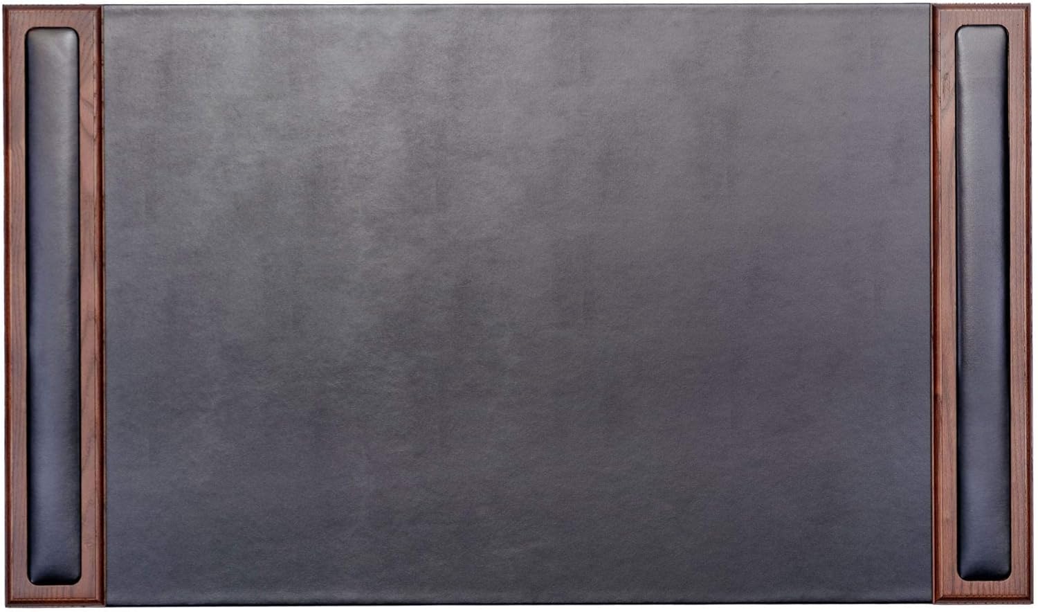 Dacasso Wood & Leather Desk Pad, 34 x 20, Walnut & Black