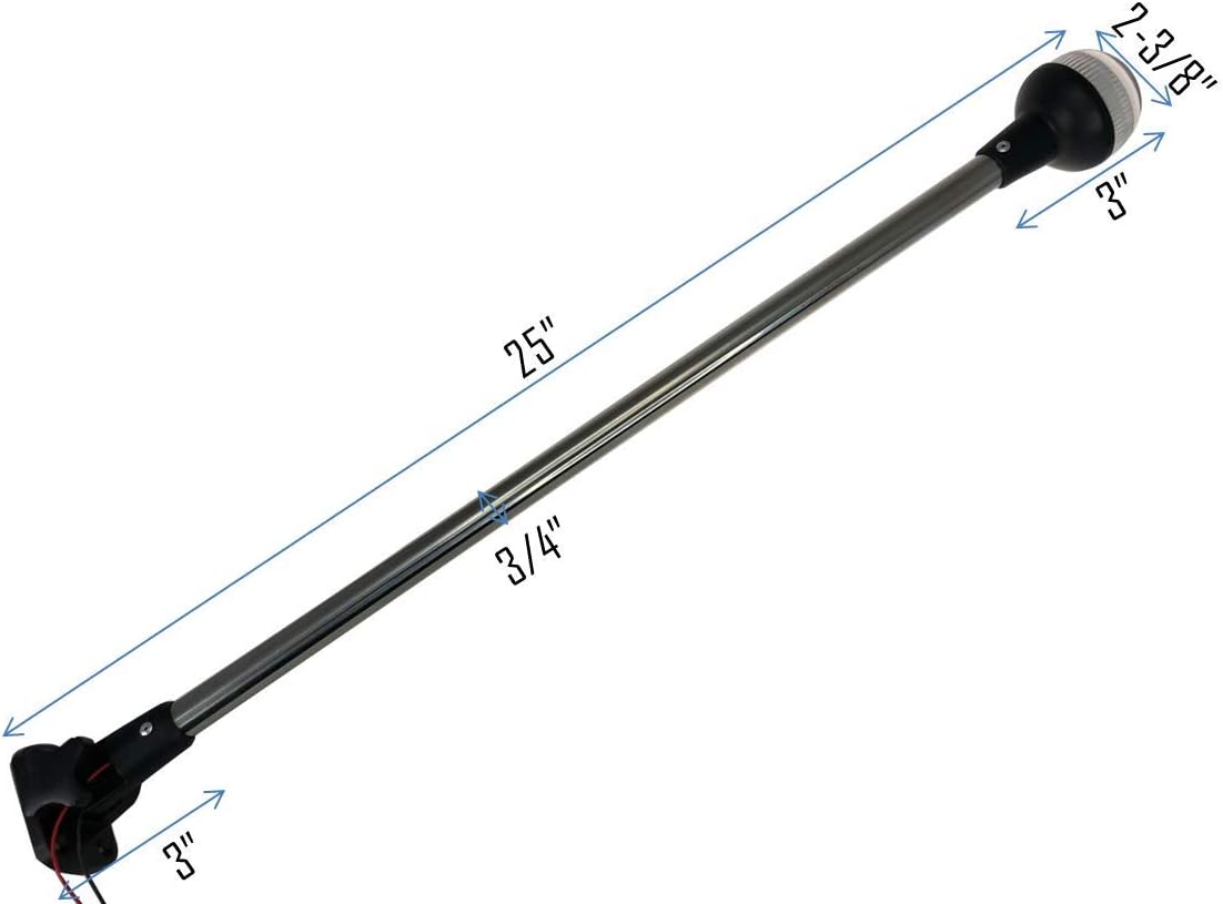 Pactrade Marine RV Adjustable Folding All Round Navigation Pole Light 25