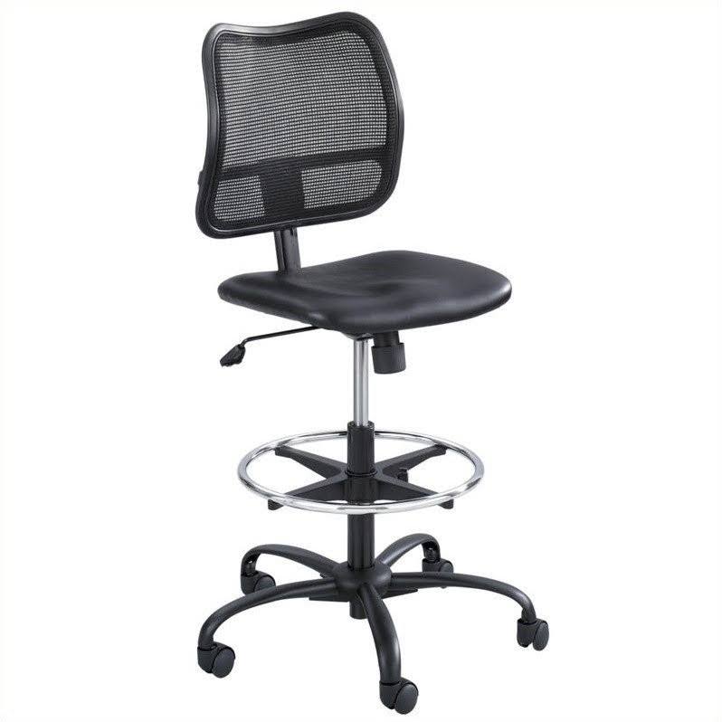 Scranton u0026 Co Extended-Height Vinyl Drafting Chair in Black