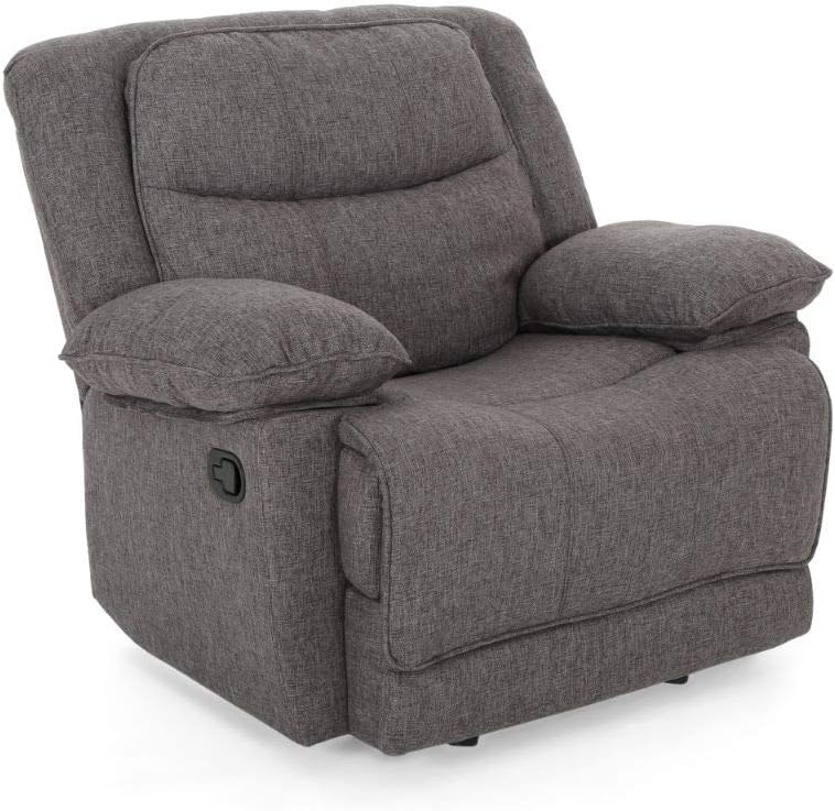 Christopher Knight Home Annabelle Glider Recliner, Charcoal Tweed, Black