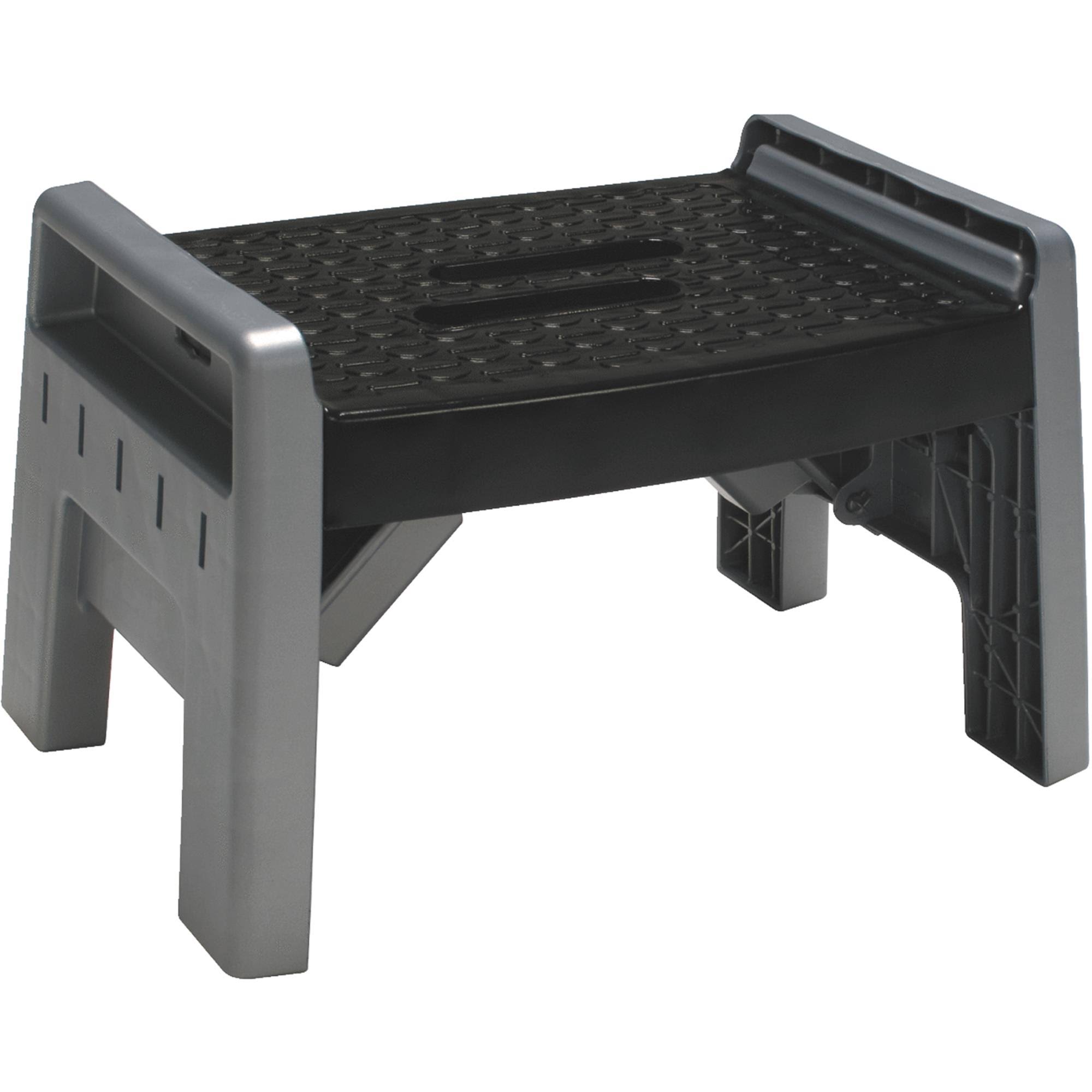 Cosco Safety 1st Folding Single Step Stool, Black/platinum
