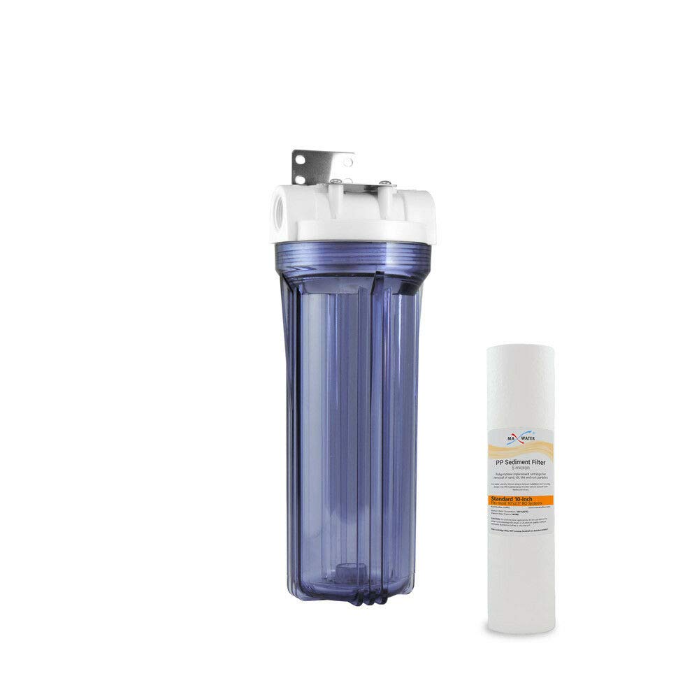 3 Stage 10 inch Whole House Water Filter Clear Housing Water Filtration System SED,GAC,CTO Carbon Filters, 3/4