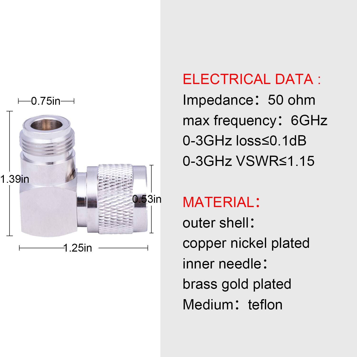 10PACK N Connector Adapter Right Angle Coax Connectors 90 Degree N Male to N Female RF Coaxial Cable Connector by XRDS_RF(NOT for TV)