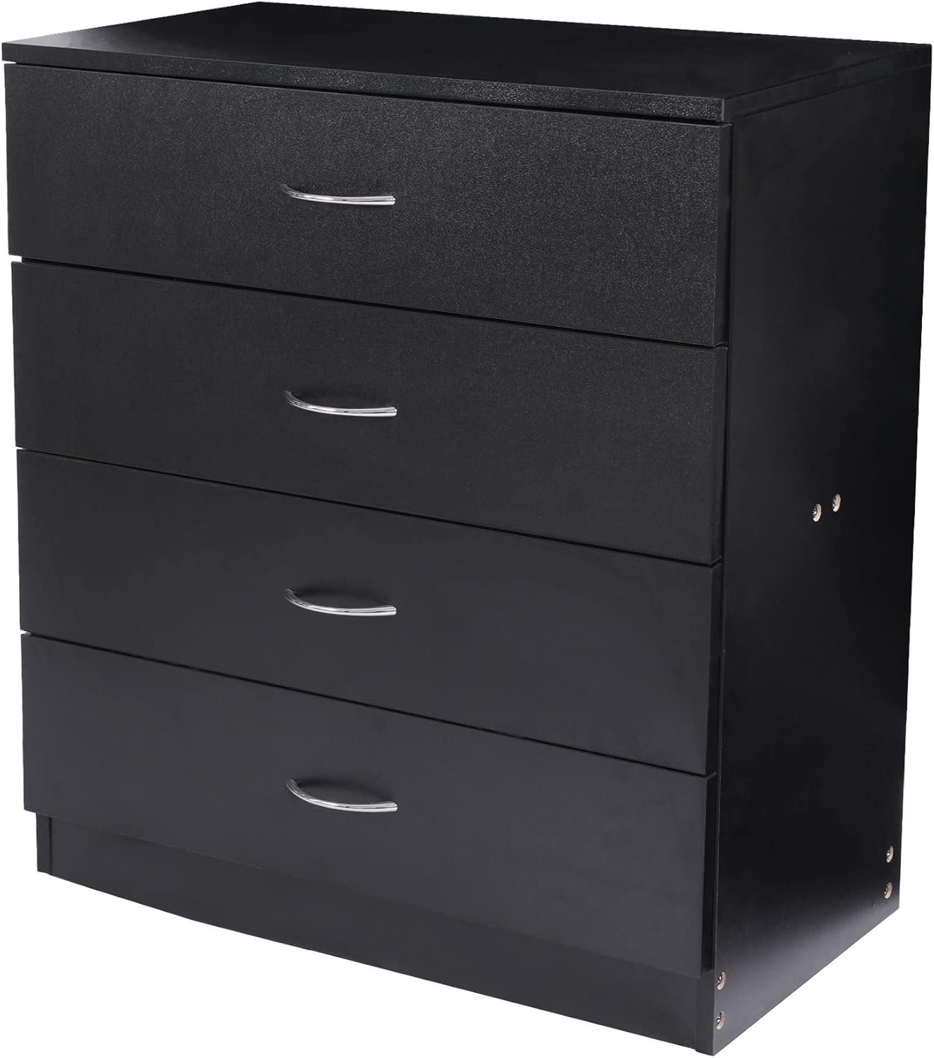 ALAPUR 4 Drawer Dresser, Mid Century Chest of Drawers for Bedroom, Wood Storage Cabinet with Drawers, Black
