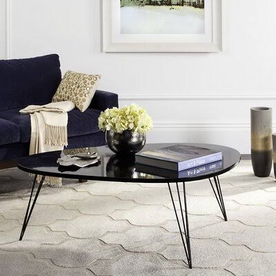 Brycelyn 3 Legs Coffee Table George Oliver Table Top Color: Black