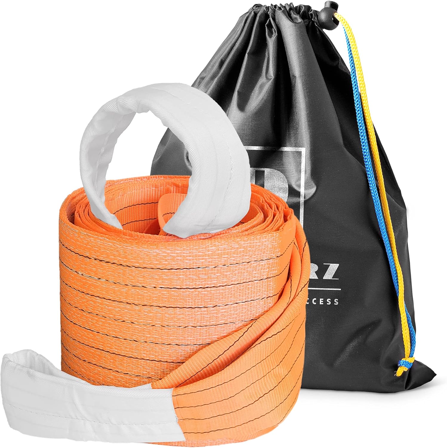 Tow Strap Heavy Duty 20 ft 200000 lbs - Dawnerz Towing Rope 6 m 100 US Tons for Truck Bus and Tractor