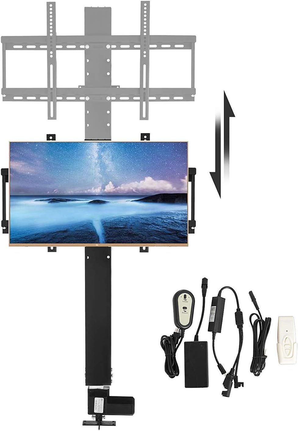 Mophorn Motorized TV Lift for Large Screen 26 Inches to 57 Inches TV Lift Mount Bracket with Remote Controller Height Adjustable up to 28 Inches(700MM) for Cabinet