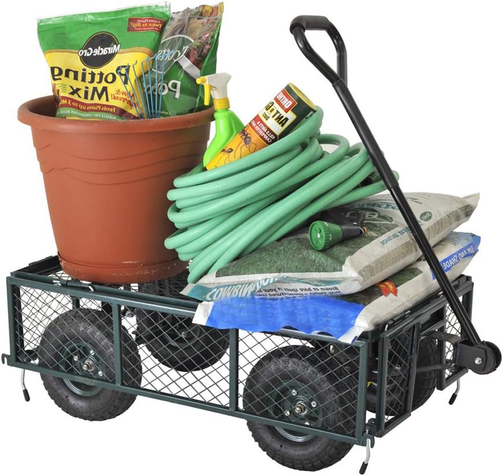 Imiee Utility cart Wagon for Outdoor, Camping, Beach,Garden（Grass Green）