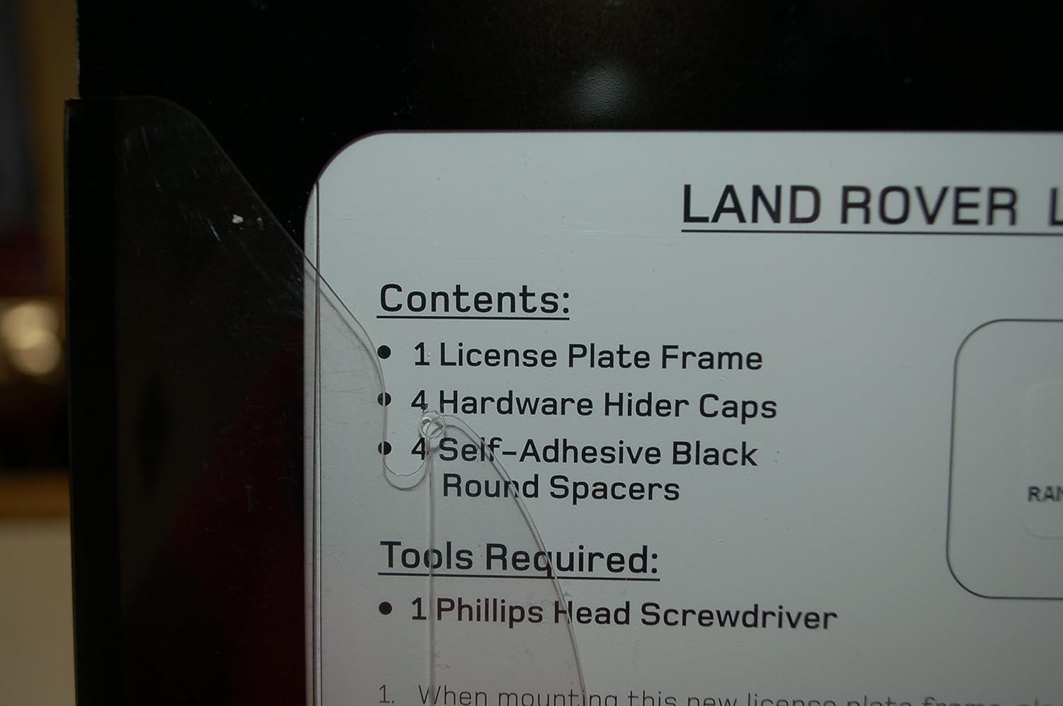 Genuine Land Rover/Range Rover Black Jack License Plate Frame - Matte Black Finish