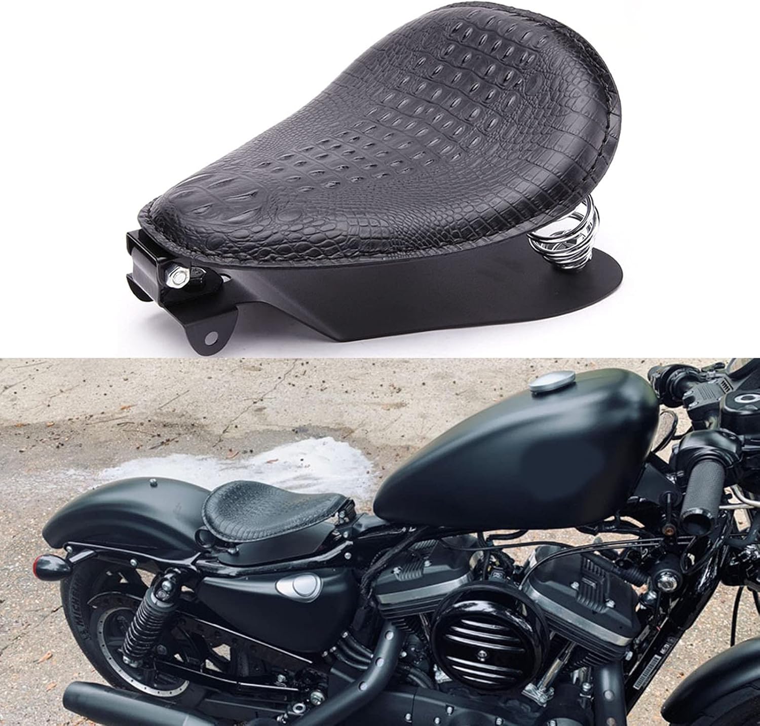 RICH CHOICES Motorcycle Solo Seat Brown Spring Brown Bracket Base Set Compatible with Honda Shadow Spirit ACE VT 1100 750