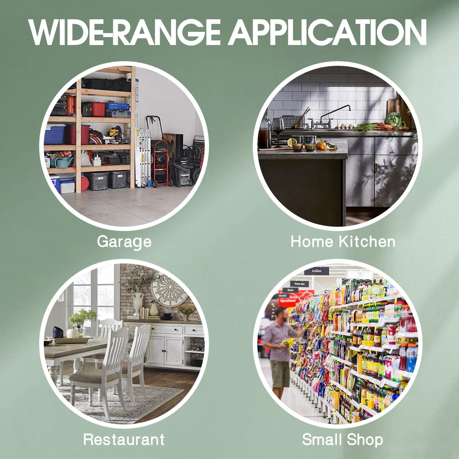 TOOLF Standing Baker's Racks with Wood Table, Kitchen Microwave Oven Stand, 4-Tier Metal Utility Storage Shelf with Mesh Panel, 6 Hooks, Height Adjustable Free Standing Rack for Kitchen, Garage