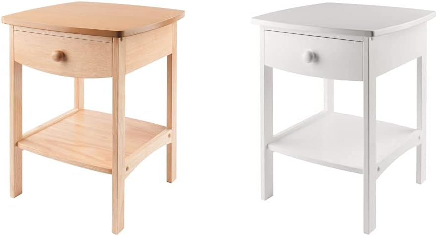 Winsome 82218 Wood Claire Accent Table, Natural 18 inches & Wood Claire Accent Table, White