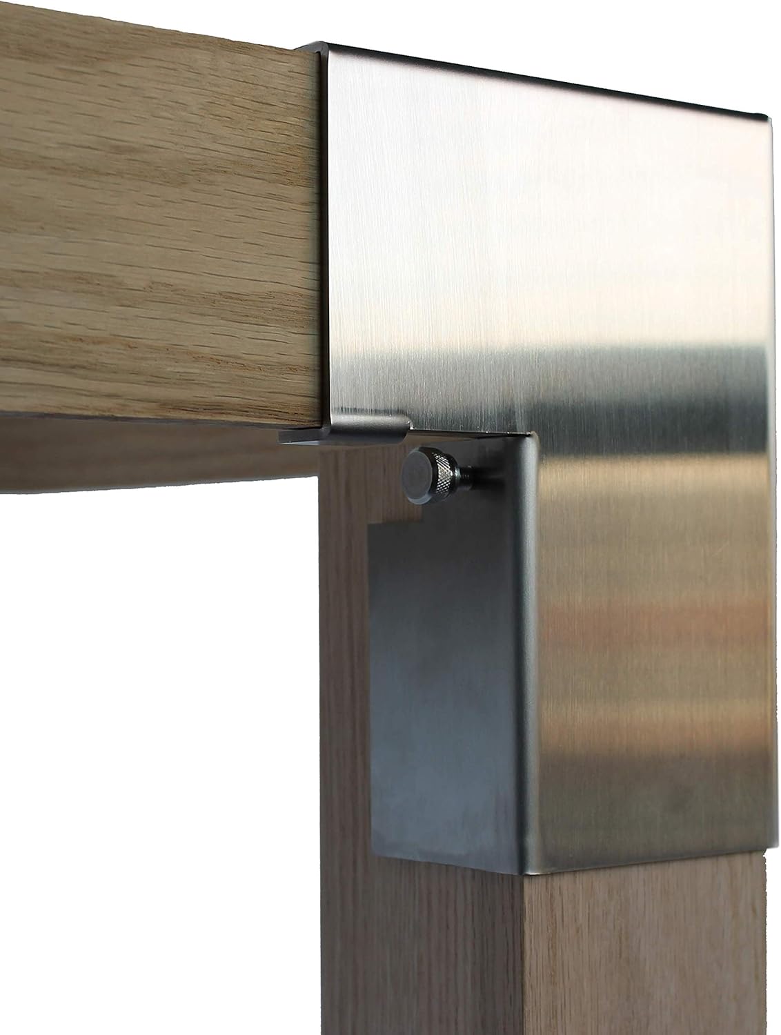 SELF MADE Stainless Steel, Threaded, 3-Way Corner Bracket for Furniture Pack of 2