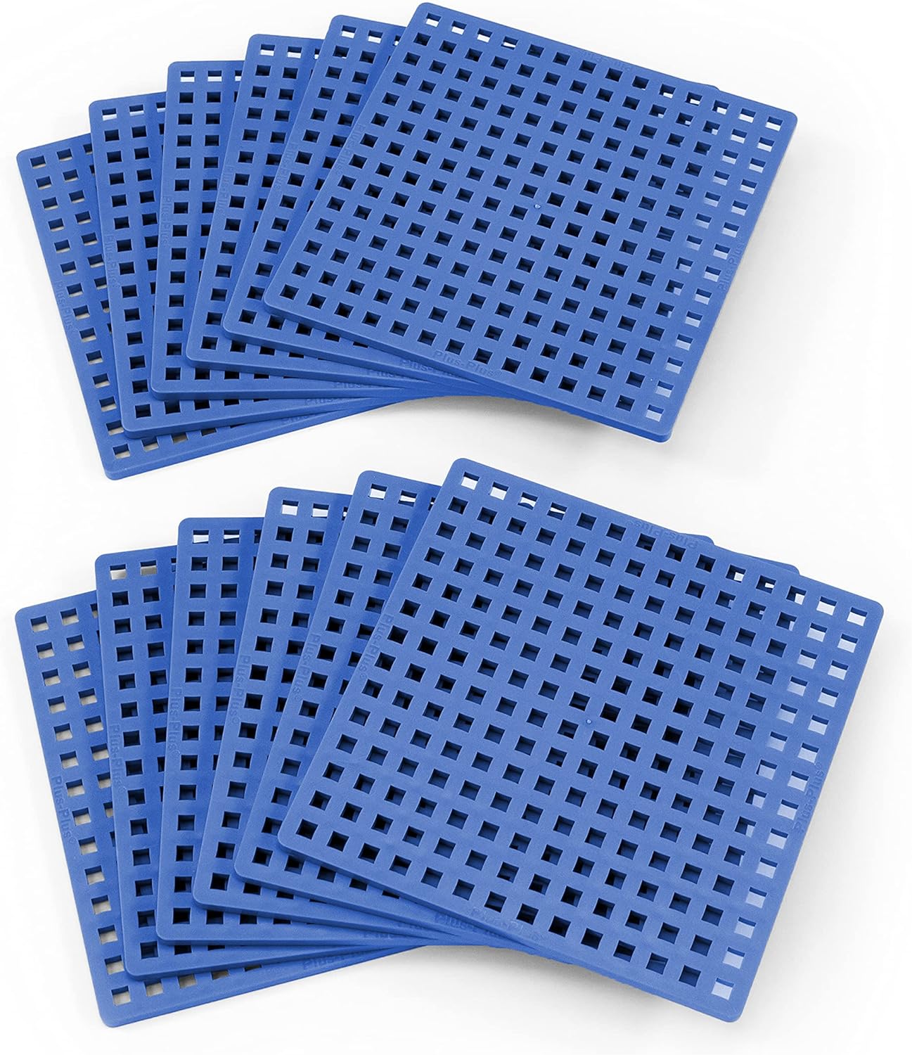 PLUS PLUS – Blue Baseplate, 12 Pack – Base Accessory for Building and displaying Creations, 4.5 X 4.5 inches, Construction Building STEM | STEAM Toy for Kids Pack of 2