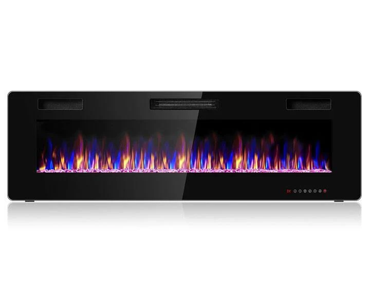 60x22 Recessed Ultra Thin Mounted Wall Electric Fireplace