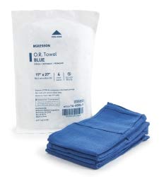 McKesson Operating Room Towels, Sterile, Disposable, Pre-Washed, Blue, 17 in x 27 in, 4 Towels, 20 Packs, 80 Total