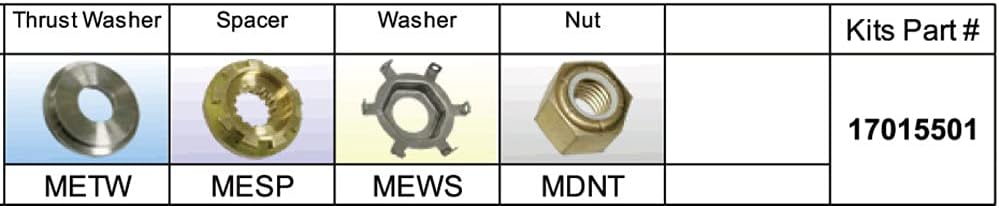 SOLAS 17015501 ME-PKT Propeller Kit for Mercury 90 HP Plus Pack of 2