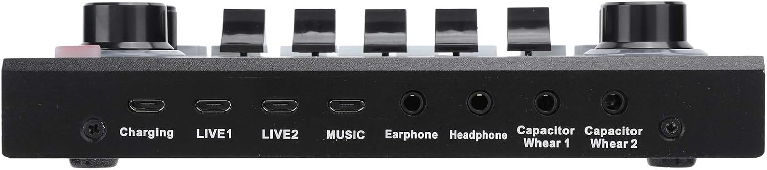 V9 Bluetooth Sound Card Stereo Audio Mixer with Effects and Voice Change for Computer Game Mobile Phone Live Broadcast Pack of 2
