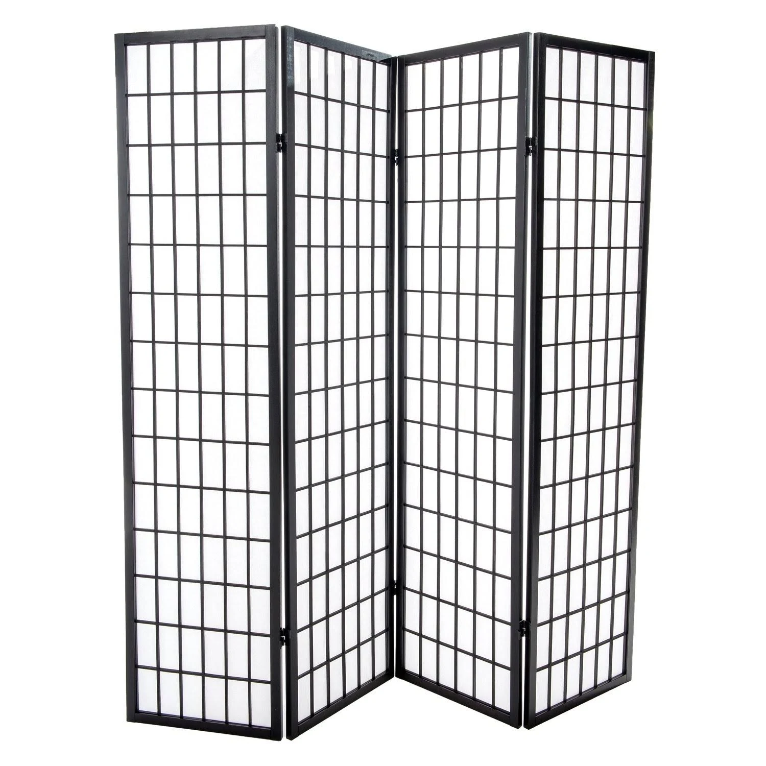 Home Source Black 4 Panel Shoji Screen