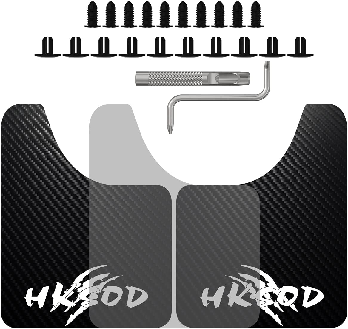 Car Mud Flaps Universal Mud Guard with Positioning Plate, Punch Tool and 20 Screws, Car Splash Guard for Pickup Trucks, SUV, Van, Saloon Car, Sports Car (4PCS) Pack of 2