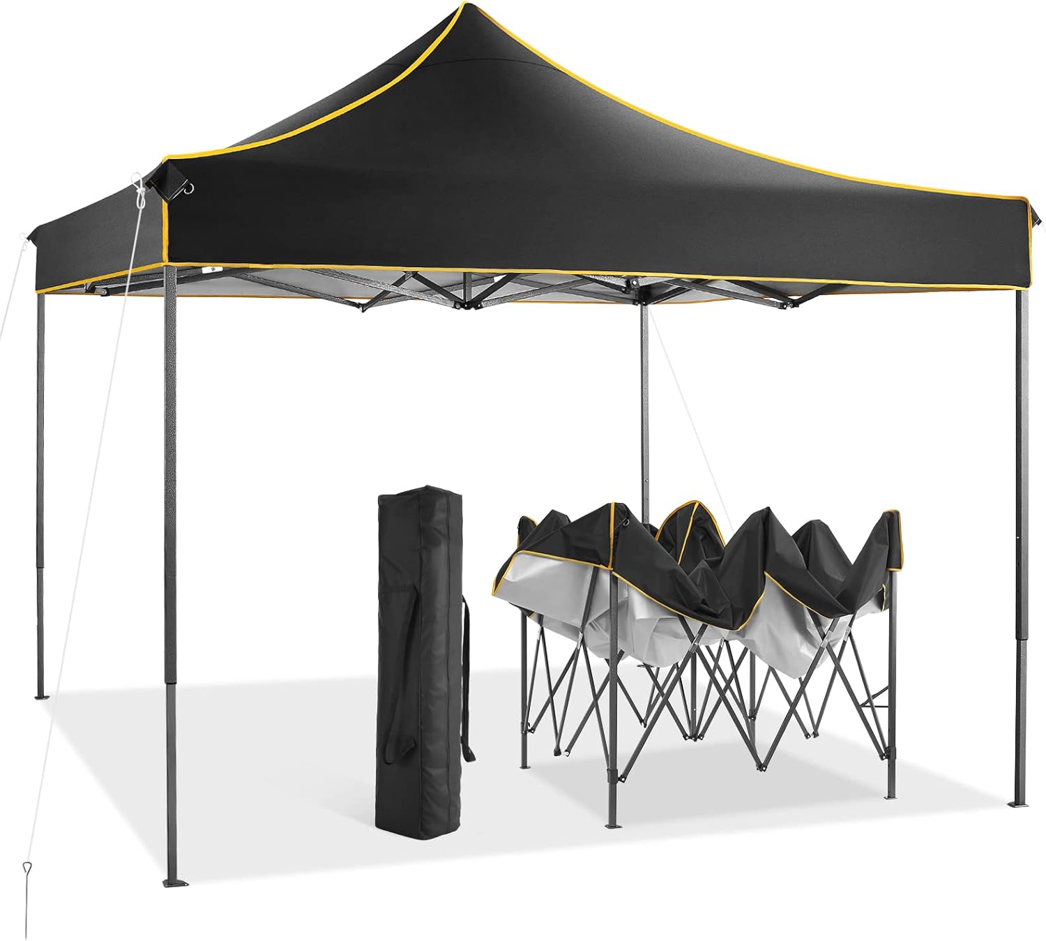 Pop Up Canopy Tent 10x10 Commercial Instant Canopy Tent , Waterproof Gazebo Tent Outdoor, Tent for Parties/Exhibition/Picnic, Portable Folding with Carry Bag(Black)