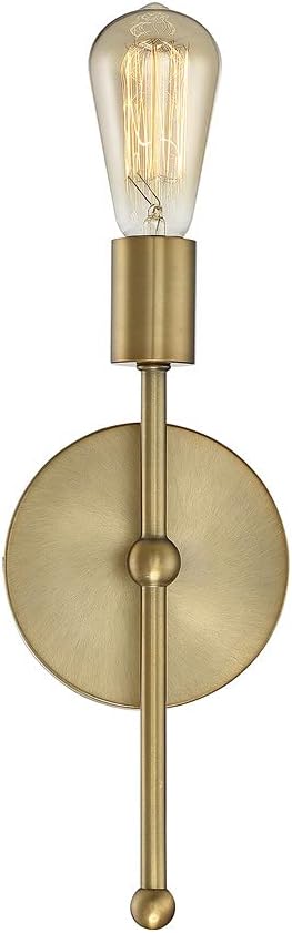 Shoppers Lighting SC05-322 1 Light Sconce, Natural Brass Pack of 2