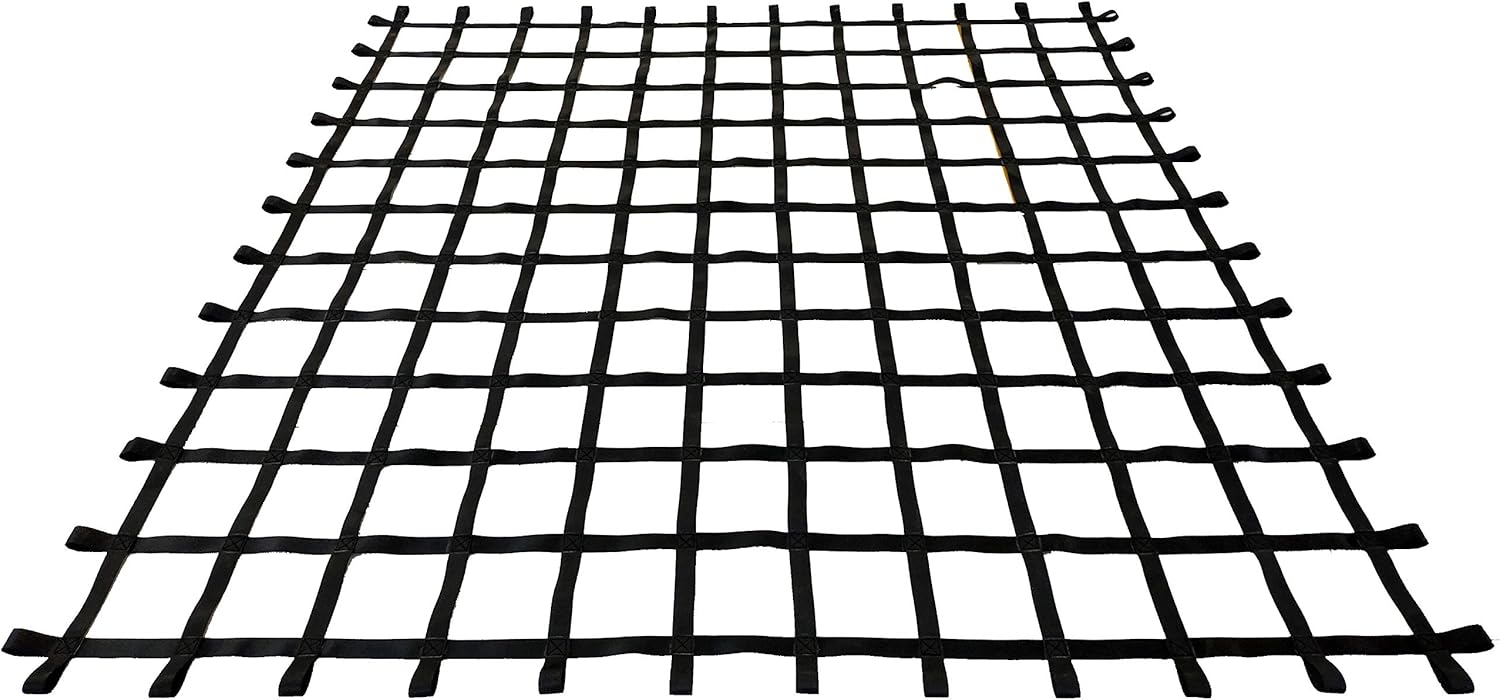 Fong 10 ft X 10 ft Climbing Cargo Net Black Heavy Duty -Obstacle Climbing Net Outdoor - Cargo Net for Climbing Wall - Both for Kids and Adults