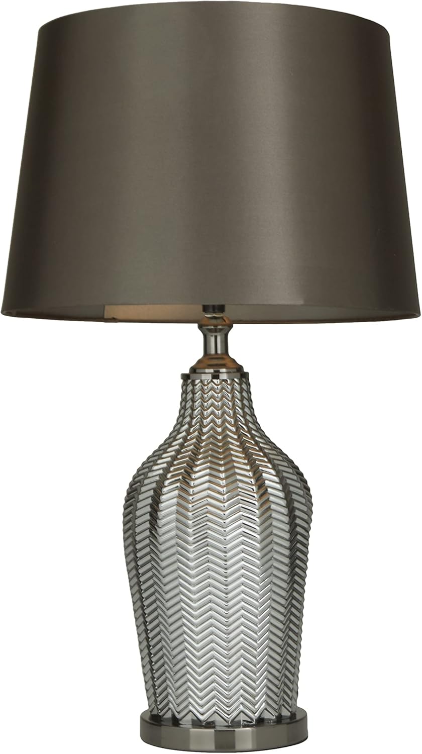 Deco 79 Contemporary Linen Table Lamp, Bedside Desk Lamps for Bedroom, Living Room, Office, Kids Room, Girls Room, Dorm, 17