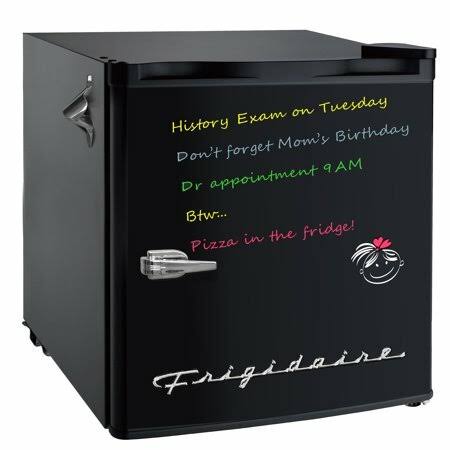 Frigidaire, 1.6 Cu ft Retro Dry Erase Compact Refrigerator with Side Bottle Opener, (efr177), Black