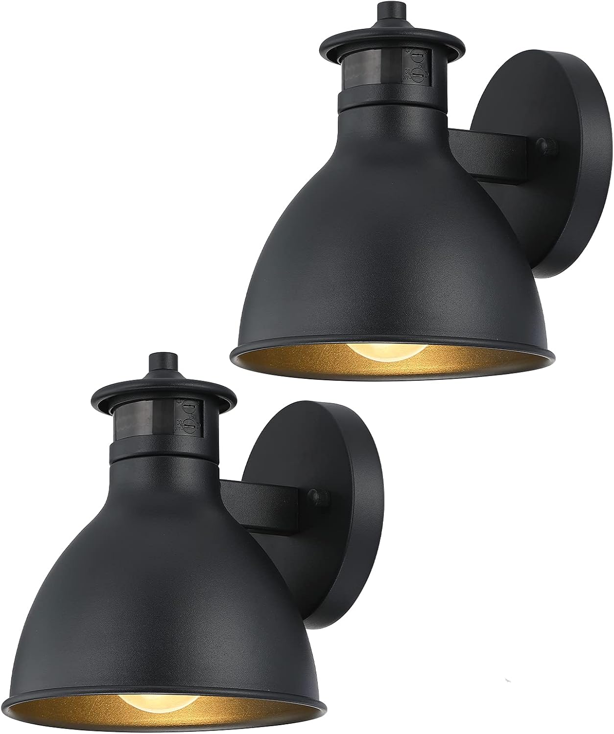 2 Pack Outdoor Motion Sensor Light, Anti-Rust Waterproof Wall Light Fixtures, Dusk to Dawn Outdoor Lighting, A19 Base Outdoor Lights for Patio Garage Porch Barn House Garden Backyard (Bulbs Included)