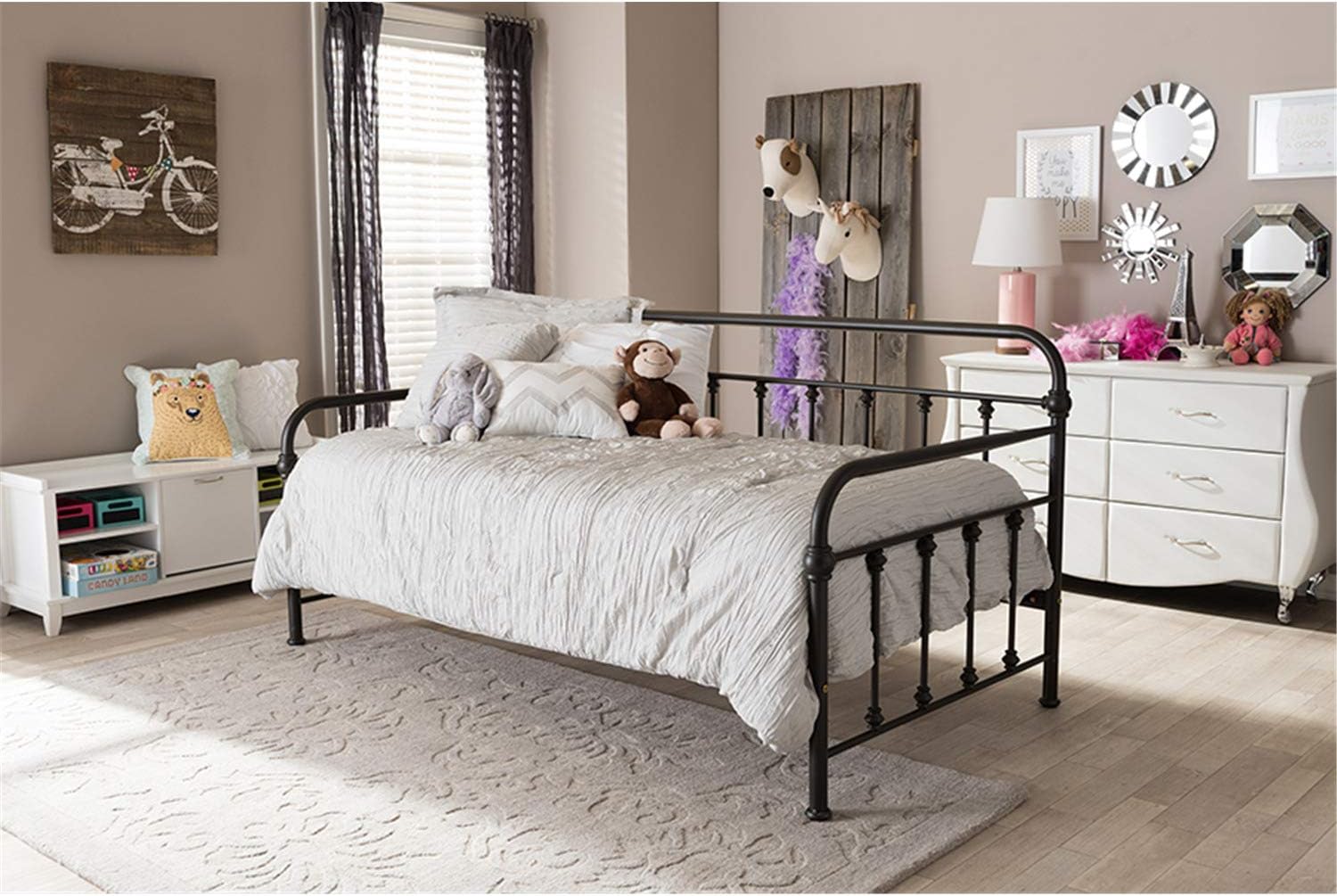 Baxton Studio Elsie Metal Daybed Black