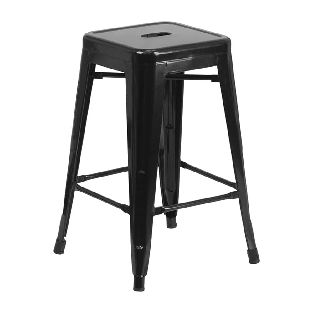 Offex 24x22 Backless Metal Counter Height Stool (Black)