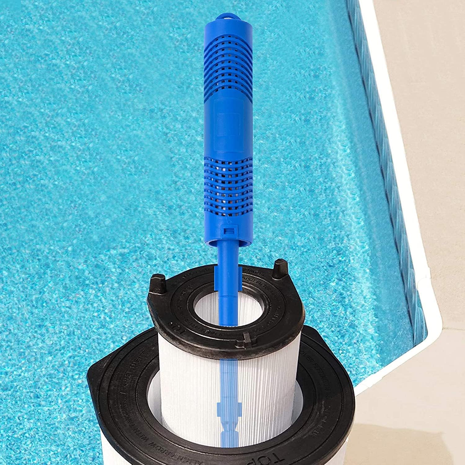 4 Pack Spa in-Filter Mineral Sticks Parts Cartridge Sticks for Hot Tub Spa Swimming Pool Fish Pond Filter Cartridge, Last for 4 Months (Blue & Yellow) Pack of 2