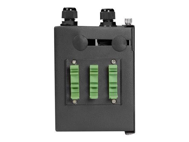 Black Box DIN Rail Fiber Enclosure Patch panel housing - Black 18 gauge steel