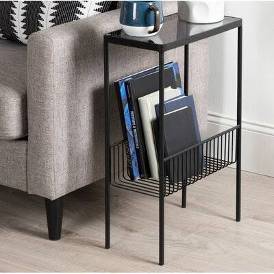 Dorman End Table with Storage Orren Ellis Color: Black