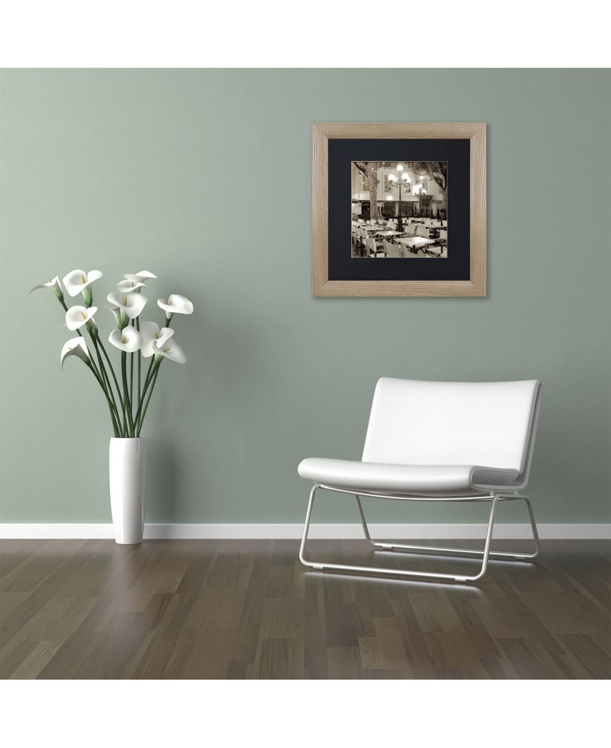 Trademark Art Alan Blaustein &Cote d&Azur Cafe I& Black Matted Framed Art