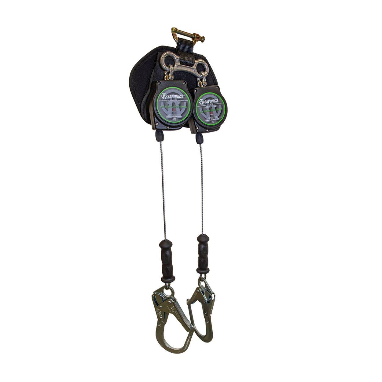 SafeWaze SW-8008-11LE-RBH-DL 11& Leading Edge Dual Leg Cable Retractable with Steel Rebar Hooks