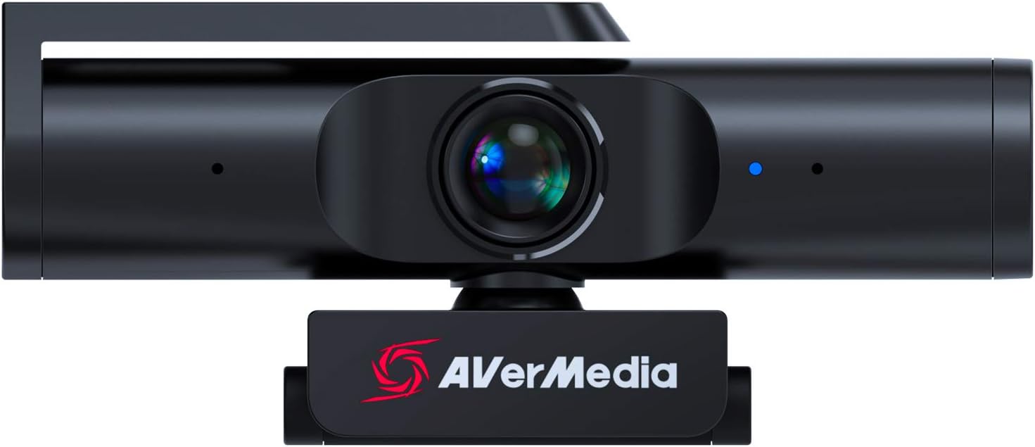 AVerMedia Live Streamer Cam 513, 4K UHD Webcam with Microphone, 94&deg; Wide Angle for Indoor Lighting, for Streaming, Gaming & Video conferencing. Works with Zoom, Google Meet, OBS, PC/Mac (PW513)