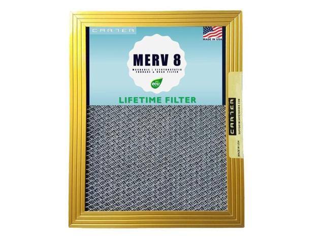 16x20x1 Carter | MERV 8 | Lifetime HVAC u0026 Furnace Air Filter | Washable Electrostatic | High Dust Holding Capacity, Gold