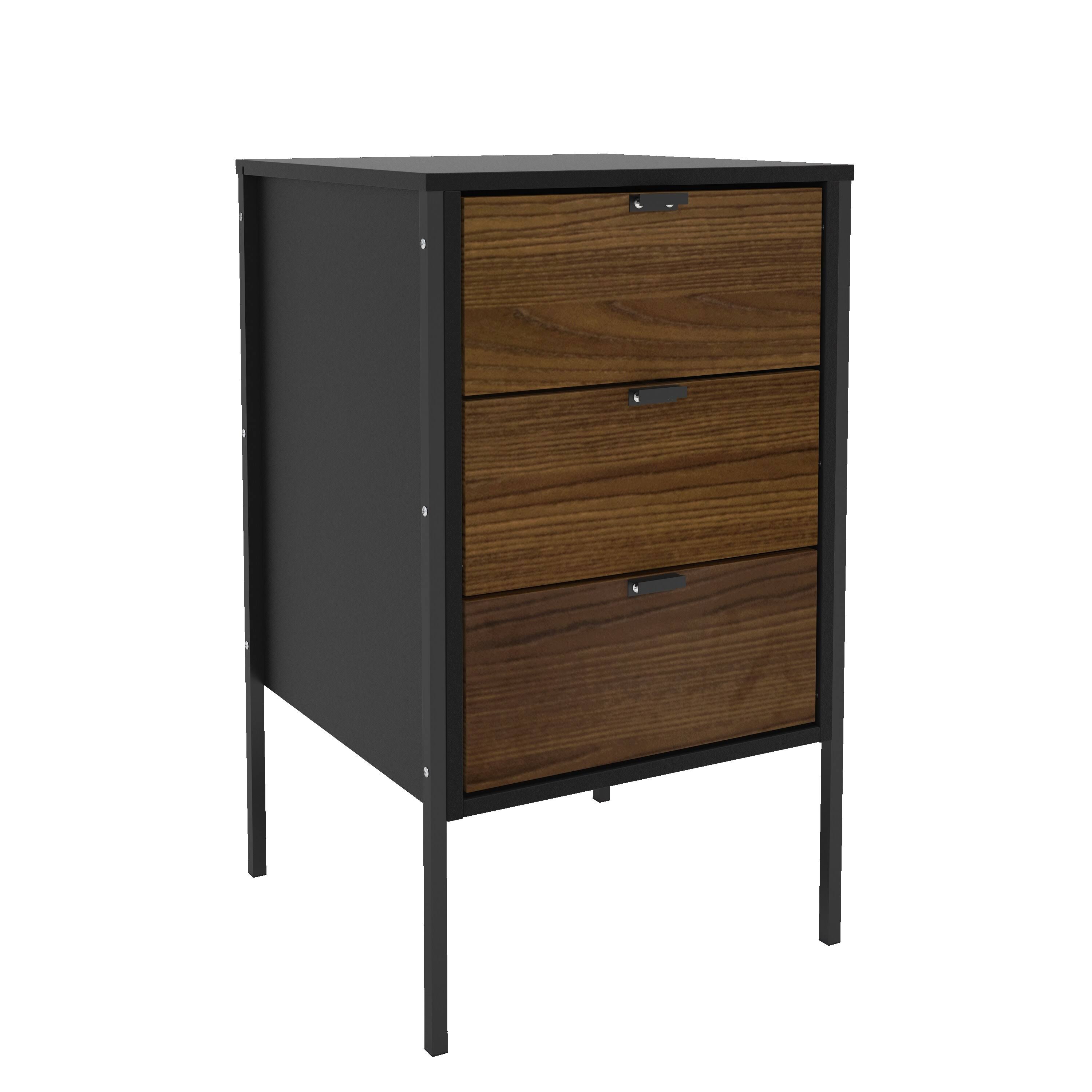 Polifurniture Mallorca 3 Drawer Cabinet - Black