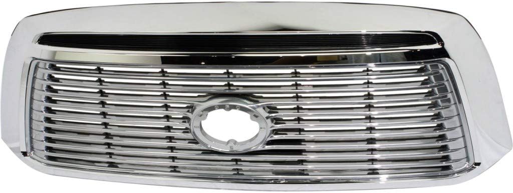 For Toyota Tundra Grille Assembly 2010 11 12 2013 | Chrome Shell with Satin Nickel Insert | w/Rock Warrior Package | w/Sport Package | Plastic | TO1200338 | 531000C250