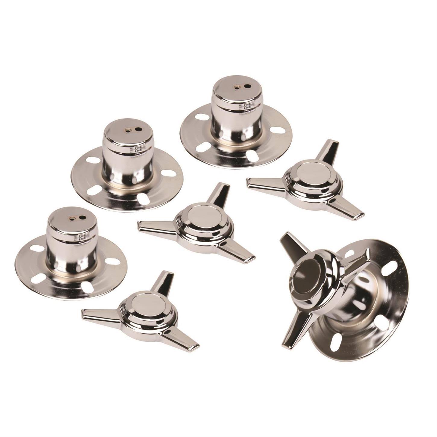 Gorilla Automotive 73506 Chrome 3 Bar Spinners with Towers - Pack of 4