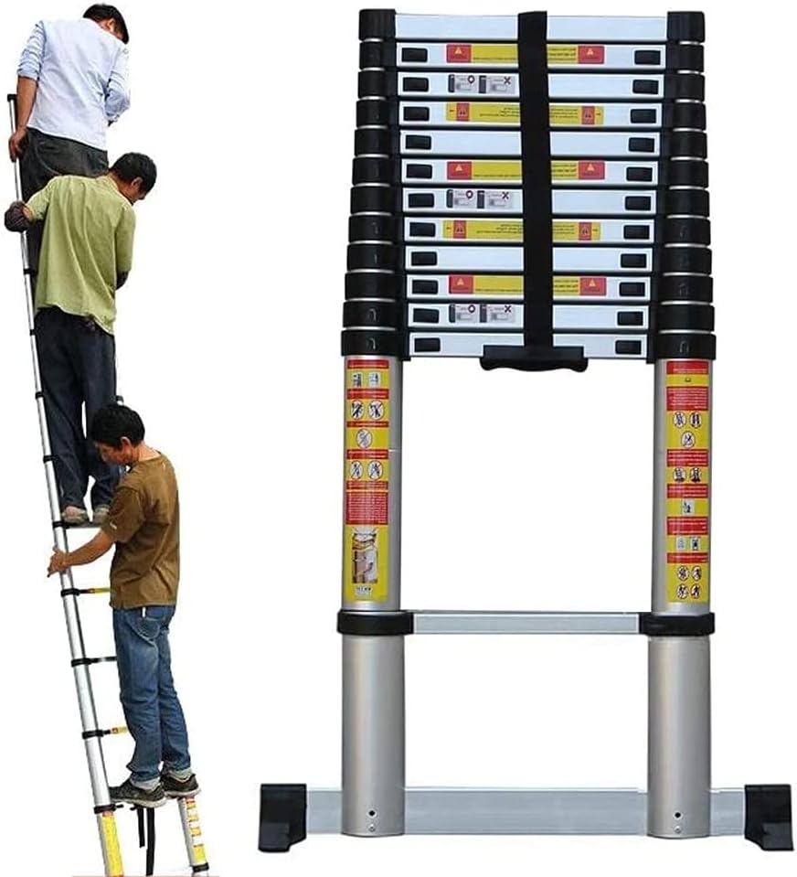ANUOMY Tall Telescopic Ladder 20ft/23ft/26ft, Aluminum Extension Telescoping Ladder,Multi Purpose Foldable Straight Ladder,Compact Retractable Ladders for Attic Roofing Business (Size : 5m/16 ft)