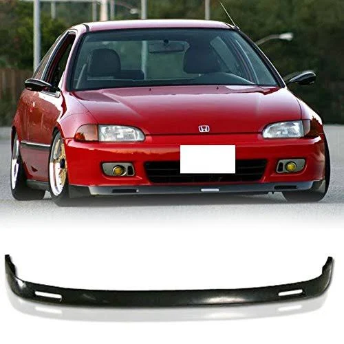 Ikonmotorsports Fits 92-95 Civic EG 2DR 3DR Bys Urethane Front Bumper Lip Spoiler Chin Lip PU, Black